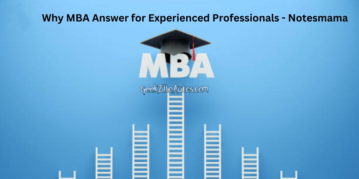 Why MBA Answer for Experienced Professionals-Notesmama